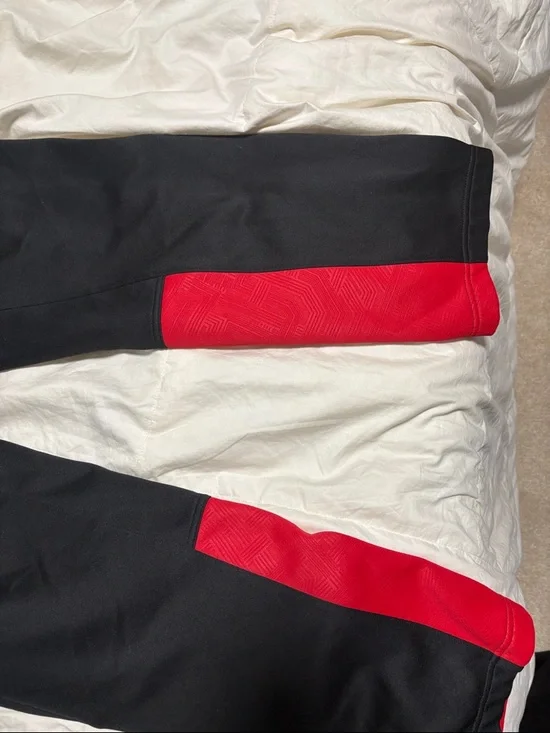 adidas Black Joggers with Red Lower Panels - Picture 4 of 7